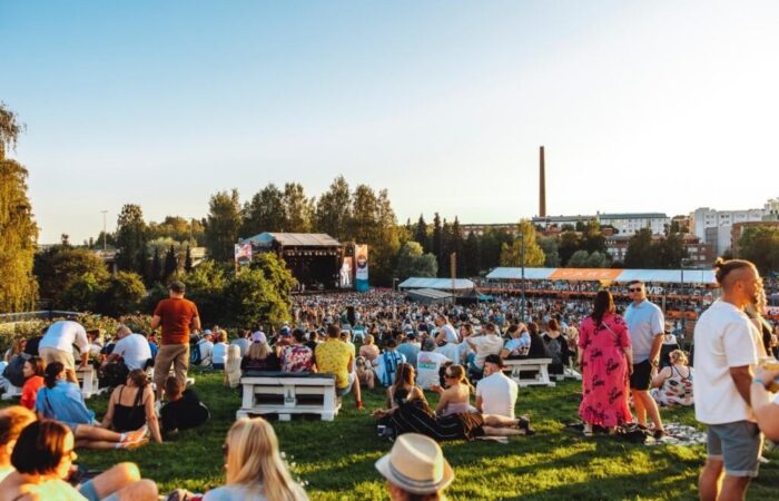 Yleiskuva Tammerfestin festivaalialueesta Ratinanniemessä.