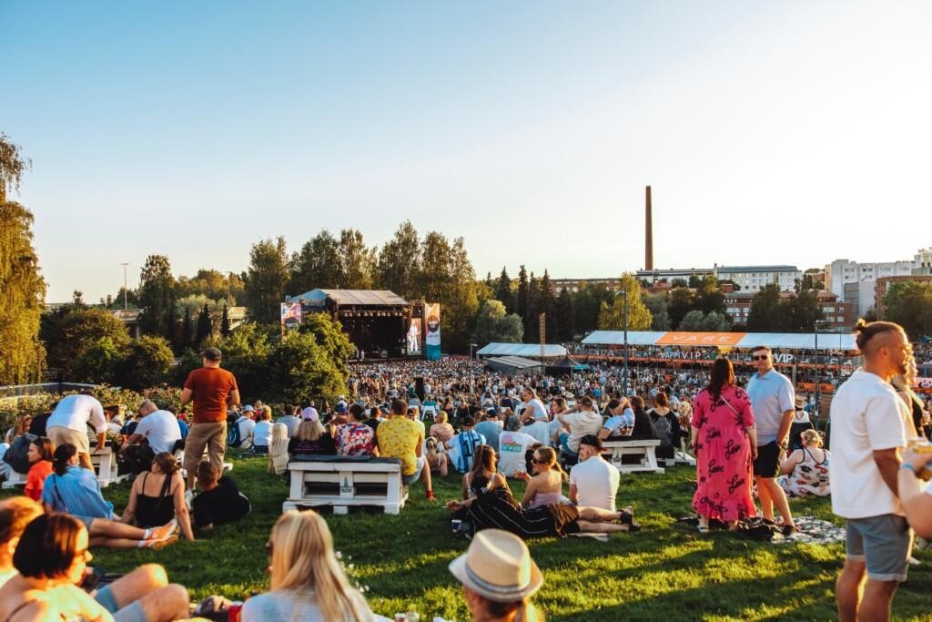 Yleiskuva Tammerfestin festivaalialueesta Ratinanniemessä.